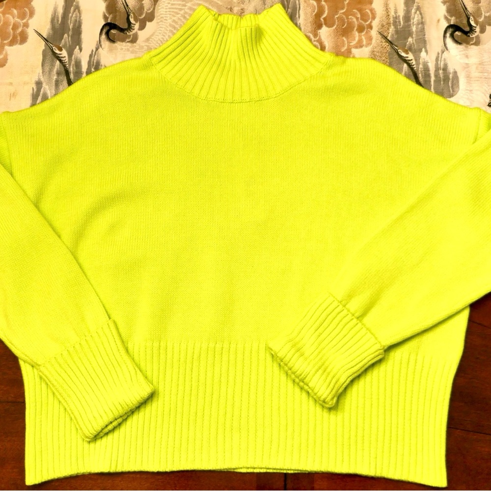525 America Peridot Cropped Turtleneck Sweater NWTs